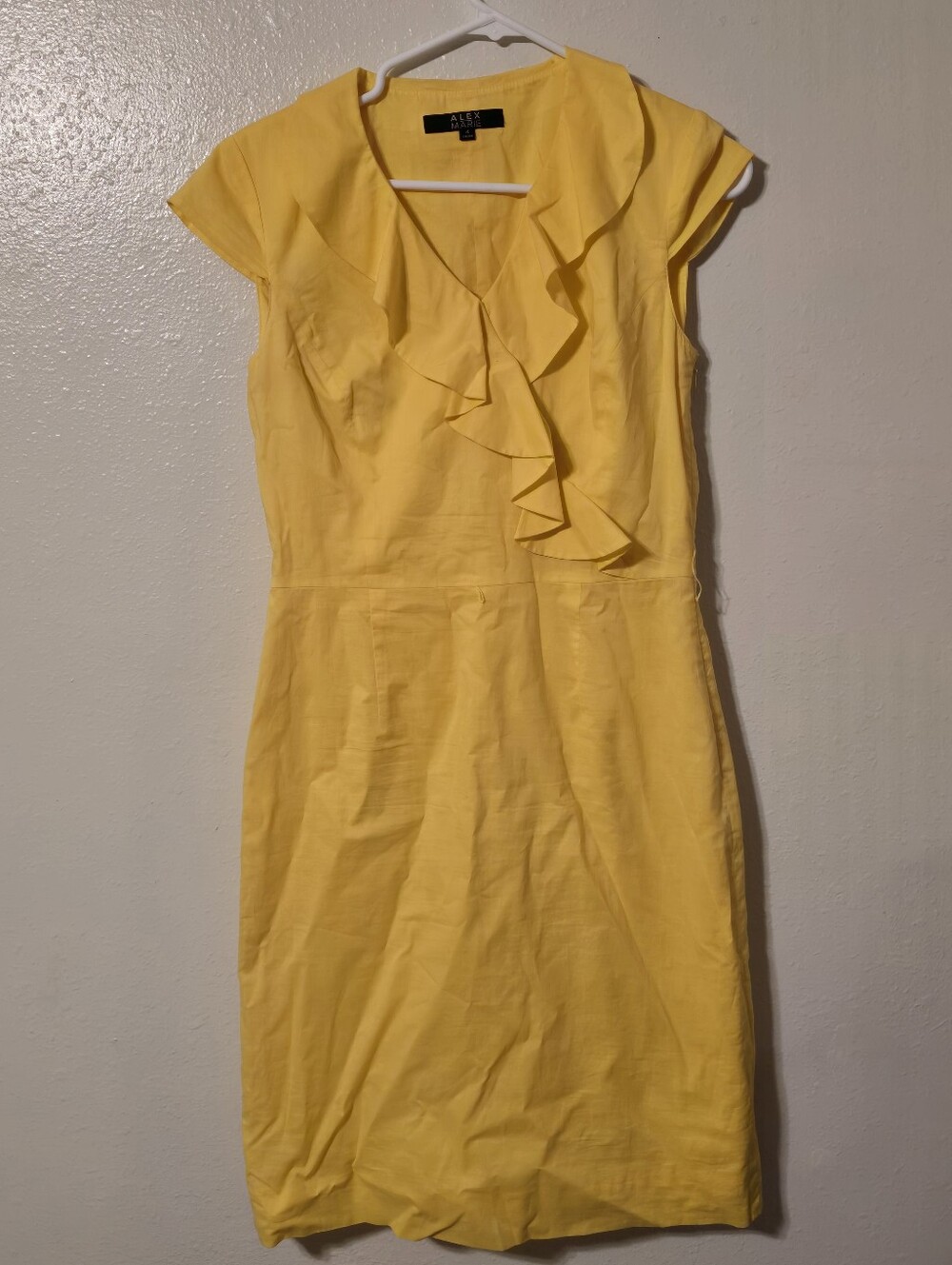 Alex Marie Yellow Ruffle Dress Size 4 (No Belt)